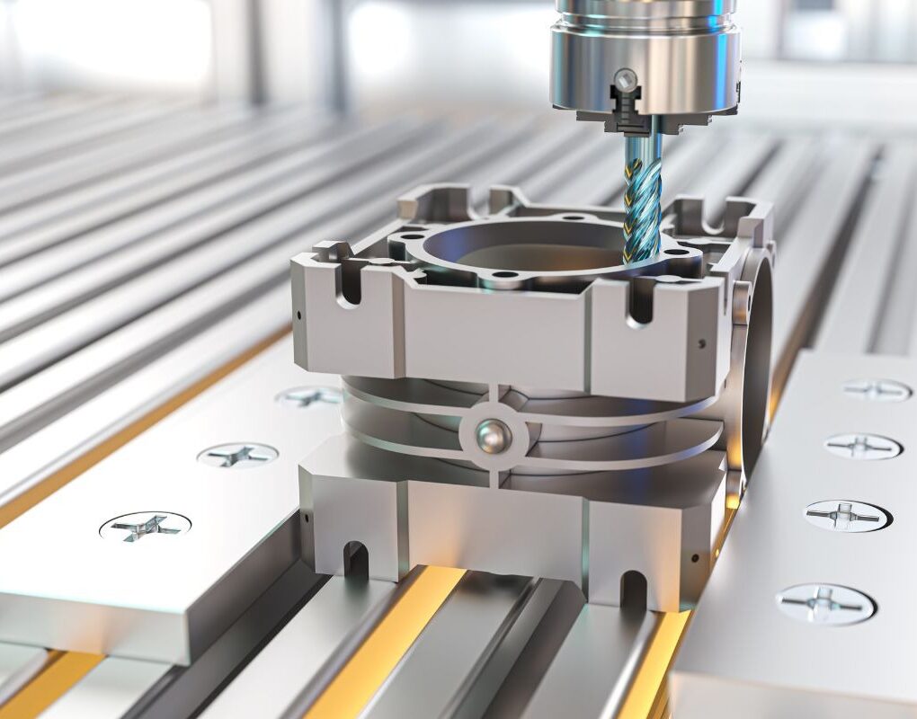 Frezarka CNC obrabiająca metalowy element – profesjonalny import maszyn CNC z Chin dla firm z kompleksowym wsparciem SinoVero