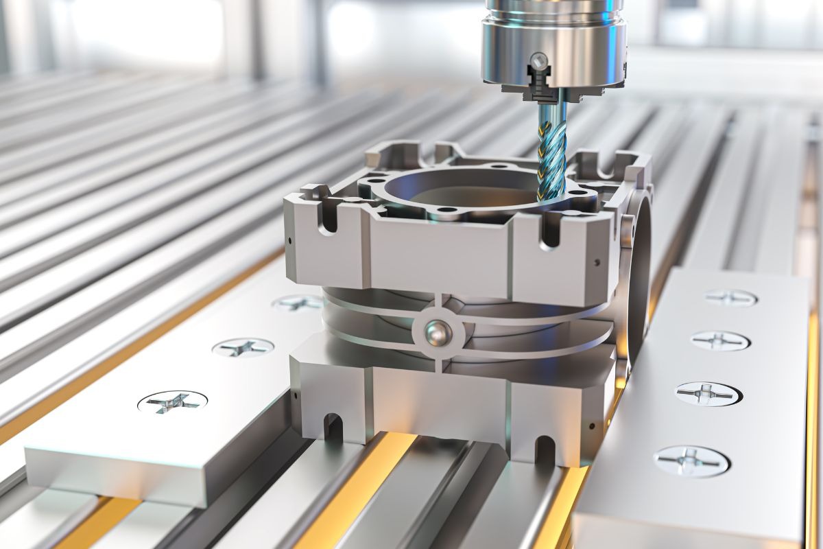 Frezarka CNC obrabiająca metalowy element – profesjonalny import maszyn CNC z Chin dla firm z kompleksowym wsparciem SinoVero